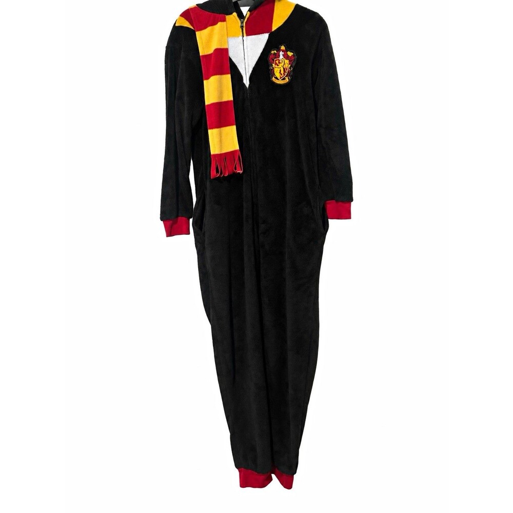 Harry Potter Gryffindor Hooded One piece Pajamas, S/M Unisex Fleece Union Suit